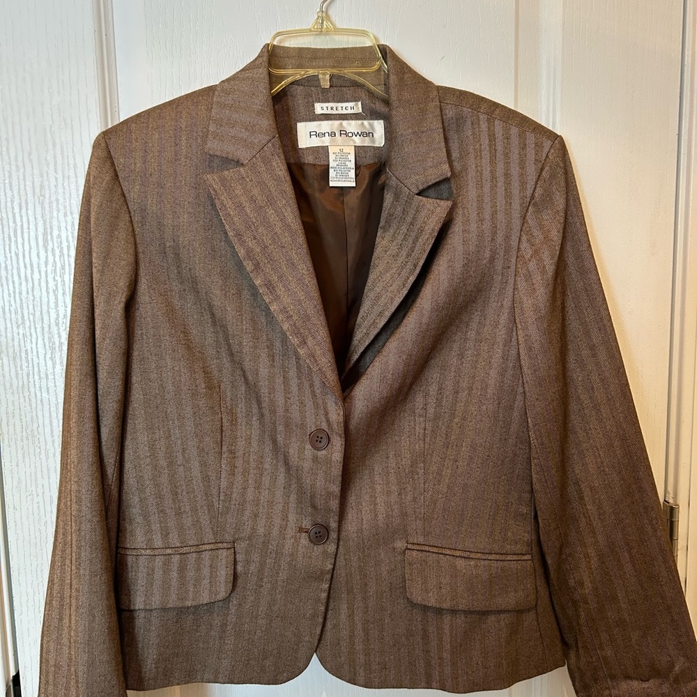Rena Rowan Chocolate Pinstripe Blazer
